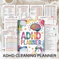 Agenda 2027 pour TDAH avec reliure spirale, 100 feuilles, entièrement personnalisable, couverture rigide en PU/tissu, estampage à chaud, cadeau, pelliculage mat