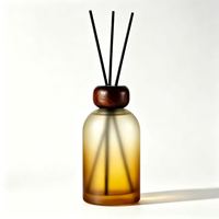 Bouteilles en verre vides de 250 ml pour diffuseur de parfum, couleur dégradée personnalisée de luxe, avec couvercle en bois