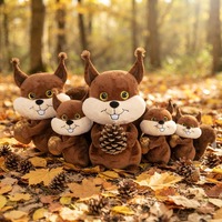 Peluches d'écureuils kawaii super douces personnalisées en gros avec rembourrage en coton PP, jouet anti-stress pour tous les âges