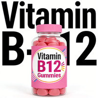 Complément alimentaire multivitaminé en gommes pour adultes et enfants, 1000 mcg de vitamine B1 B12, gommes à la vitamine B complexe, saveur cerise, en vrac