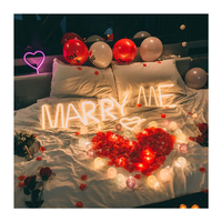 Enseigne néon en acrylique en forme de cœur - Lumière LED rose à intensité variable pour chambre à coucher, propositions et fêtes