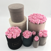 Boîte ronde en velours de couleur velours, boîtier à fleurs en velours, personnalisé, de bricolage