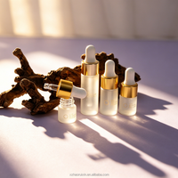 Flacons compte-gouttes en verre rechargeables haut de gamme de 1 à 10 ml – Bouteille givrée avec bouchon compte-gouttes doré pour sérums de soin de la peau