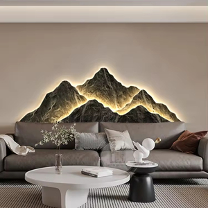 100*35CM Tableau Mural <span class=keywords><strong>en</strong></span> Porcelaine Cristal Luxe Léger Paysage de <span class=keywords><strong>Montagne</strong></span> Moderne <span class=keywords><strong>en</strong></span> Verre avec LED Décoration Murale pour Salon - Product Image 6
