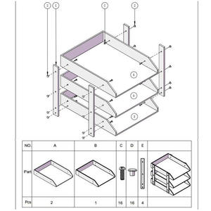 Organizzatore <span class=keywords><strong>da</strong></span> <span class=keywords><strong>Scrivania</strong></span> Pieghevole a 3 Livelli in Pelle PU, Porta Documenti Impilabile per Scuola e Ufficio - Product Image 6
