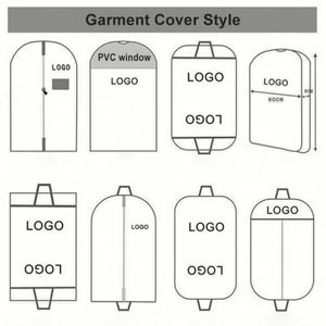 Brand New Non-woven Fabric Dust <b>Cover</b> with Transparent <b>Window</b> Foldable Suit <b>Cover</b> Custom Dust Bags Luxury Garment Bag with logo - Product Image 4