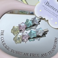 Pinces à cheveux AM Étoiles scintillantes miniatures ; Pinces à cheveux bec de canard étoiles dégradées féeriques ; Pinces latérales pour franges mignonnes, accessoires et épingles à cheveux