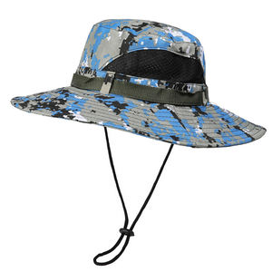 Chapeau de pêcheur <span class=keywords><strong>en</strong></span> toile camouflage respirant pour enfants et adultes, idéal pour la chasse, la randonnée, la pêche et l'escalade, avec cordon, fourni par l'usine - Product Image 1
