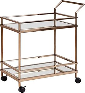 Cheap Gold Rectangular 3-Tier Mirror Glass Top Metal Serving <b>Trolley</b> for Home Hotel Restaurant Kitchen Usage Accessories - Product Image 3