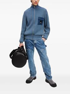 Veste tricotée décontractée personnalisée à effet délavé pull pour hommes, cardigan à fermeture éclair et décontractée - Product Image 3