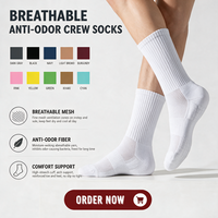 Chaussettes personnalisées Bioserica avec logo, chaussettes mi-mollet anti-odeur pour hommes, chaussettes de course absorbant les chocs, chaussettes de sport antibactériennes respirantes