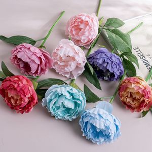 Fleur artificielle Nika Peony à tige unique rose bleu violet pour mariage et décoration intérieure - Product Image 2