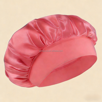Bonnet en satin de soie coloré LUMI, simple couche, bouclé et élastique, pour femme, pour dormir et la douche, 30x30cm