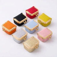 Boîte à bijoux vintage en cuir PU avec fermoir à pression, mini-étui de rangement pour sac à main et voyage