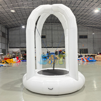Jeux de saut à l'élastique gonflables pour enfants en plein air, trampoline à bungee gonflable blanc pour les événements de fête des enfants, location