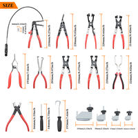 Kit de 16 Pièces d'Outils de Démontage de Colliers de Serrage pour Tuyaux d'Eau et de Carburant de Radiateur Automobile Super Complet