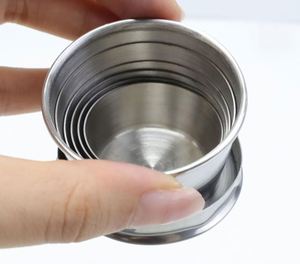 Tasse de voyage télescopique pour le camping, tasse pliable pour la randonnée avec porte-clés, en acier inoxydable portable, vente chaude, 3 tailles, tasses et soucoupes de luxe - Product Image 6