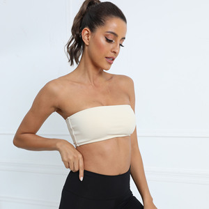 Women's Summer Bandeau Crop Tube Top Workout Bra Strapless Padded Gym Yoga <strong>Bralet</strong> - Product Image 4