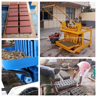 Machine à fabriquer des blocs de pavés manuelle Kaidong QTM4-40, machine à fabriquer des briques en béton avec moteur multifonctionnel
