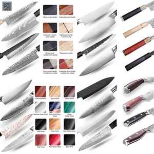 カスタムロゴ入り プロフェッショナルキッチンナイフ 多層鋼 包丁 各種 (ペティナイフ、彫刻刀、菜切包丁、肉切り包丁、シェフナイフ) 67層 ダマスカスナイフセット - Product Image 6