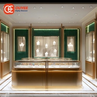 Comptoir de présentation de bijoux professionnel sans cadre en métal pour magasin d'or, vitrine de présentation de bijoux
