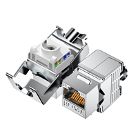 Conector Keystone Modular RJ45 HY-CONNECT sin Herramientas de 180 Grados 8P8C Cat5e Cat6 Cat6a FTP, Conector de Red Hembra sin Herramientas