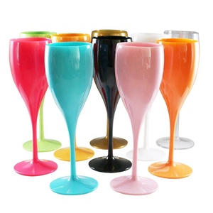 Custom Logo 180ml Wine Glass <strong>champagne</strong> Glass White <strong>champagne</strong> <strong>Flutes</strong> Wine Cup Goblet Plastic Glasses For Bar Drinks - Product Image 5