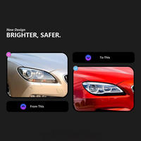 Pour BMW Série 6 F06 2011-2013 avec feux de jour à LED Angel Eyes bicolores avec fonction DRL variable, Plug-and-play.