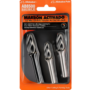 Fresa Rotativa de Punta Esférica AB8500, Diámetro de 16 mm, Longitud de 25 mm, Carburo Sólido para Corte de Metal, Madera y Plástico - Product Image 2