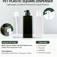 Flacon pompe pour gel douche, flacon en plastique carré, flacon de lotion PETG 650 ml, flacon de désinfectant pour les mains, pour cosmétiques