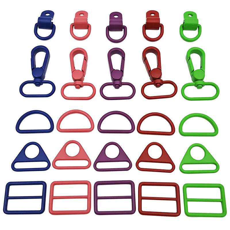 New Color 25mm 38mm Swivel Alloy Snap Hook Bag Adjustable Buckle Dog Collar Hardware Metal Tri-Glide Buckle for Bags