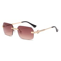 Lunettes de soleil Superhot Eyewear 71916 Tendance 2026 Vintage sans monture rectangulaires pour hommes et femmes, verres dégradés, monture métallique