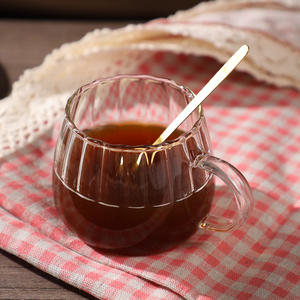 أكواب شرب واسعة الفم من البورسليكات بحافة ذهبية شفافة على شكل يقطين أكواب شرب للشاي والحليب والقهوة والماء - Product Image 6