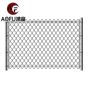 international Direct factory square post hot dipped galvanized used security chain link wire mesh fence for sale factory