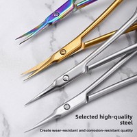Pince à cuticules Longhui en acier inoxydable, ultra-affûtée, à pointe incurvée, ciseaux de manucure professionnels pour éliminer les peaux mortes, ciseaux de beauté
