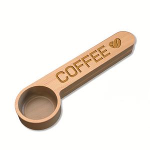 <b>Wooden</b> Scoop and Bag Clip, Custom Engraved Beech Wood Measuring Spoon, 2-In-1 Coffee Bean Sealer <b>Clamp</b> - Product Image 1