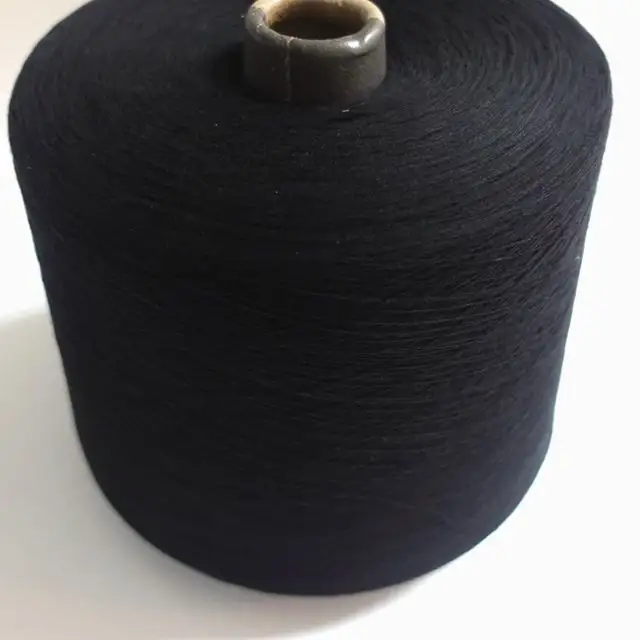 Fábrica profesional 32S 100% Hilo de algodón delicado negro puro suave y agradable a la piel