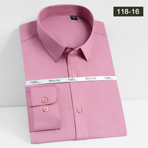 Vestido de negocios Camisa de hombre Transpirable Casual <span class=keywords><strong>Material</strong></span> de fibra de bambú Color sólido Manga larga Camisa delgada para hombres jóvenes - Product Image 4