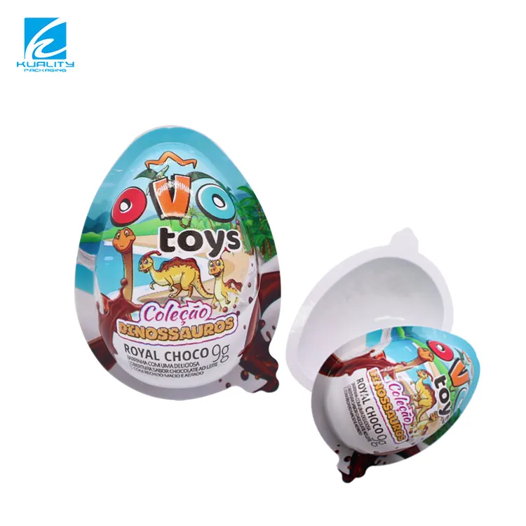 Embalagem plástica impressa personalizada da caixa do empacotamento do alimento que bolha o pacote de joy egg material do empacotamento do chocolate do doce