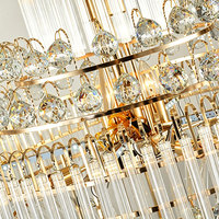 Lustre en cristal K9 Empire de luxe sur mesure avec finition dorée pour hall d'hôtel, grand hall, plafond haut, projets commerciaux