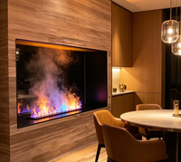 Cheminée à vapeur d'eau sans flamme 3D en acier design moderne, humidification pour la décoration de la maison, utilisation en hôtel et villa, garantie 5 ans