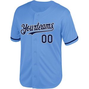 Camiseta de Béisbol Personalizada con Malla, Cierre de Botones, Manga Corta, Uniforme de Equipo Unisex, Transpirable, 100% Poliéster, Yourteams 00 - Product Image 1