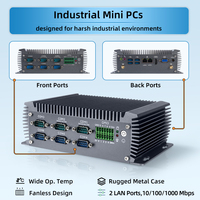 Ordinateur industriel embarqué avec écran HD VGA, GPIO, RS232, RS485, double LAN, mini PC sans ventilateur, processeur I5 I7 de 7e et 8e génération
