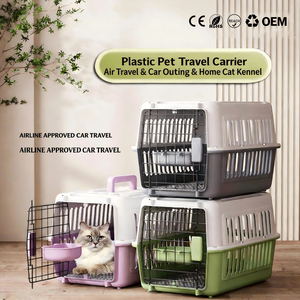Transportadora de Mascotas Ecológica de Gran Capacidad, Caja de Transporte de Plástico Resistente <span class=keywords><strong>para</strong></span> Mascotas, <span class=keywords><strong>para</strong></span> un Transporte Seguro - Product Image 1