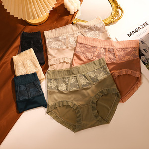 Braguitas de Cintura Alta para Mujer, con Encaje, Control de Abdomen, Sensación Ligera, Estilo Sexy y Lujoso, Transpirables y Cómodas - Product Image 1