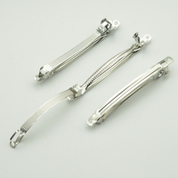Barrettes métalliques argentées à double verrouillage de 6 cm, 8 cm, 10 cm, clips à pression simples, pinces à cheveux à carreaux pour accessoires de cheveux DIY