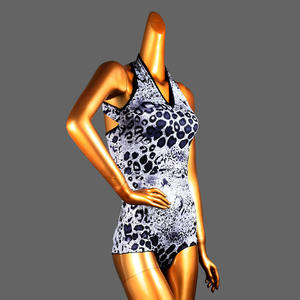 Robe d'entraînement de danse latine femme <span class=keywords><strong>adulte</strong></span> Sexy Onesie Art <span class=keywords><strong>test</strong></span> haut de corps licou épaule - Product Image 3