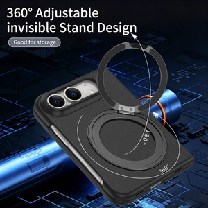 Étui de téléphone magnétique mat de haute qualité pour iPhone Duo avec protection à 360° °   Support de téléphone avec protection d'écran avant, coque rigide antichoc - Product Image 4