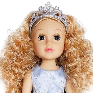 Poupée fille premium de 18 pouces, entièrement en vinyle, peau blanche, cheveux blonds bouclés, <span class=keywords><strong>princesse</strong></span> en robe bleue <span class=keywords><strong>Cendrillon</strong></span>, cadeau pour enfants - Product Image 5