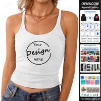Camisole avec logo personnalisé vente en gros sérigraphie été de haute qualité en vrac dames blanc noir basique tricot côtelé haut débardeur femmes